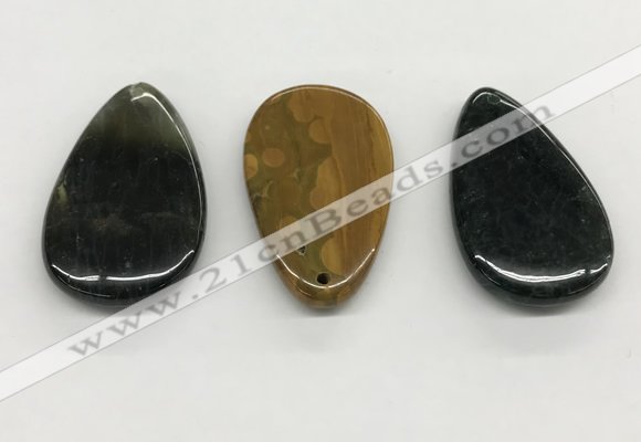 NGP5510 30*50mm flat teardrop ocean agate pendants wholesale