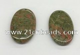 NGP5532 35*55mm oval unakite gemstone pendants wholesale