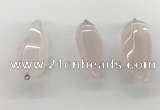 NGP5541 14*40mm - 23*58mm teardrop rose quartz pendants
