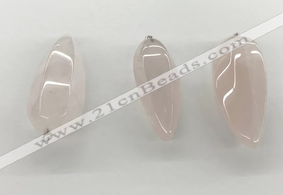 NGP5541 14*40mm - 23*58mm teardrop rose quartz pendants