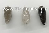 NGP5542 14*40mm - 23*58mm teardrop smoky quartz pendants