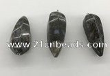 NGP5557 14*40mm - 23*58mm teardrop grey opal pendants