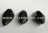 NGP5573 18*40mm - 23*58mm teardrop black agate pendants