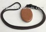 NGP5616 Goldstone oval pendant with nylon cord necklace