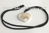 NGP5635 Shell flat teardrop pendant with nylon cord necklace