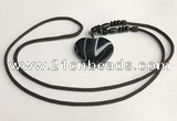 NGP5670 Agate heart pendant with nylon cord necklace