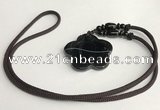 NGP5681 Agate flower pendant with nylon cord necklace