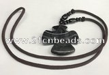 NGP5682 Agate flower pendant with nylon cord necklace