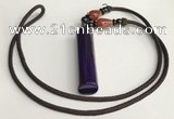 NGP5704 Agate tube pendant with nylon cord necklace