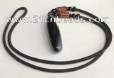 NGP5709 Agate tube pendant with nylon cord necklace