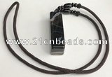 NGP5710 Agate cuboid pendant with nylon cord necklace