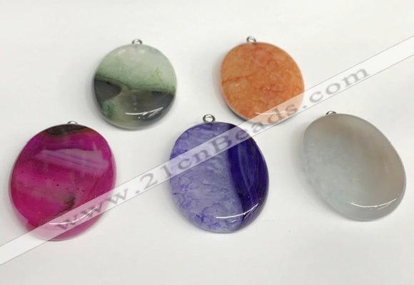 NGP5730 30*40mm oval agate gemstone pendants wholesale