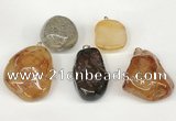 NGP5744 22*28mm - 30*45mm nuggets agate pendants wholesale