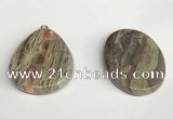 NGP5748 30*40mm flat teardrop rainforest agate pendants