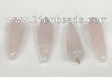 NGP5766 14*50mm teardrop rose quartz pendants wholesale