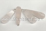 NGP5767 14*40mm - 15*55mm teardrop rose quartz pendants wholesale