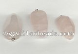 NGP5771 22*48mm - 25*55mm flat teardrop rose quartz pendants
