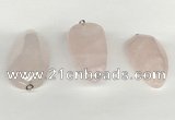 NGP5771 22*48mm - 25*55mm flat teardrop rose quartz pendants