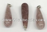 NGP5773 15*55mm teardrop strawberry quartz pendants