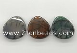 NGP5785 35*45mm flat teardrop agate pendants wholesale