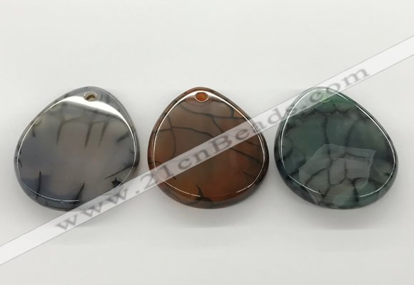 NGP5785 35*45mm flat teardrop agate pendants wholesale