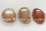 NGP5792 30*50mm - 45*65mm faceted freeform agate slab pendants