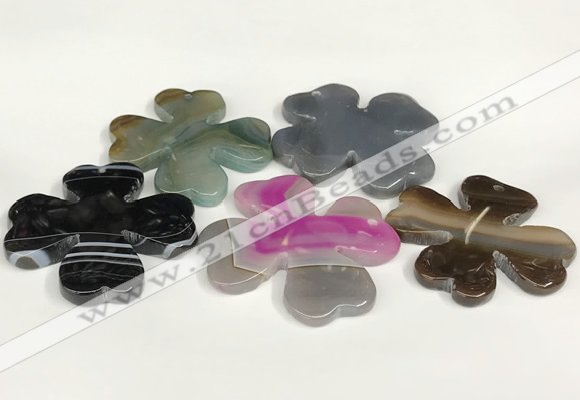 NGP5809 48mm - 50mm flower agate gemstone pendants wholesale