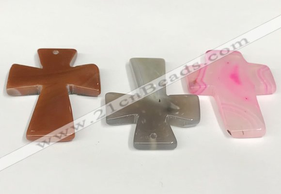 NGP5812 40*55mm cross agate gemstone pendants wholesale