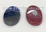 NGP5826 35*55mm faceted oval agate gemstone pendants wholesale