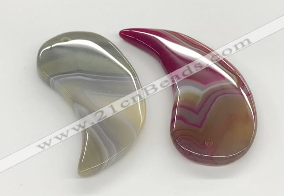 NGP5828 28*60mm wing agate gemstone pendants wholesale