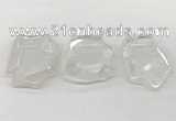 NGP5841 35*55mm - 45*65mm faceted freeform white crystal pendants