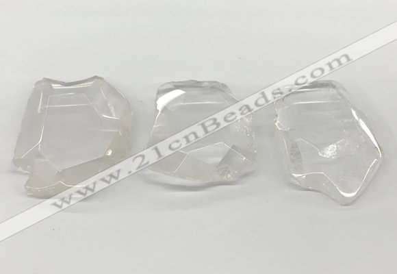 NGP5841 35*55mm - 45*65mm faceted freeform white crystal pendants