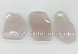 NGP5848 35*50mm - 50*70mm faceted freeform rose quartz slab pendants