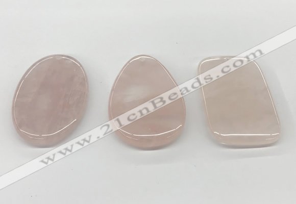 NGP5851 35*55mm freeform rose quartz pendants wholesale