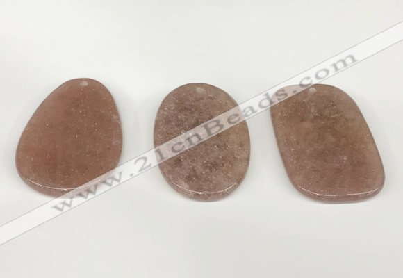 NGP5853 35*55mm freeform strawberry quartz pendants wholesale