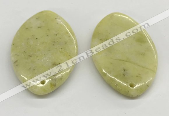 NGP5862 35*55mm marquise lemon jade pendants wholesale