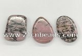 NGP5868 30*50mm freeform rhodonite pendants wholesale