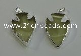 NGP6007 22*30mm - 25*35mm arrowhead lemon quartz pendants