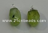 NGP6014 18*30mm - 22*35mm freeform green rutilated quartz pendants