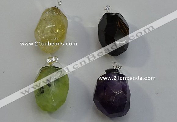 NGP6018 18*30mm - 22*35mm freeform mixed gemstone pendants