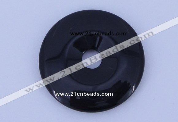 NGP602 5pcs 5*35mm black agate gemstone donut pendants wholesale