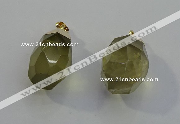 NGP6021 18*30mm - 22*35mm freeform lemon quartz pendants