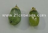 NGP6022 18*30mm - 22*35mm freeform green rutilated quartz pendants