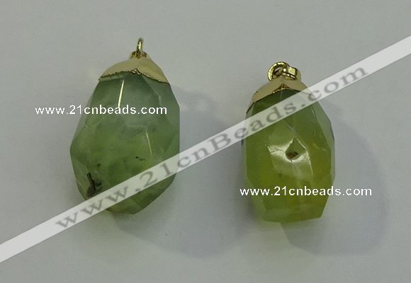 NGP6022 18*30mm - 22*35mm freeform green rutilated quartz pendants