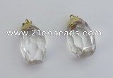 NGP6023 18*30mm - 22*35mm freeform white crystal pendants