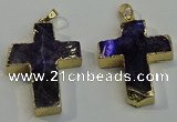 NGP6038 30*40mm - 35*45mm cross amethyst pendants