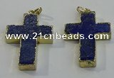 NGP6039 30*40mm - 35*45mm cross lapis lazuli pendants