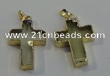 NGP6041 30*40mm - 35*45mm cross lemon quartz pendants