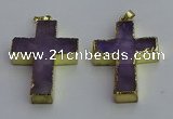 NGP6042 30*40mm - 35*45mm cross amethyst pendants