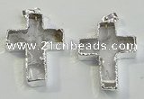 NGP6048 30*40mm - 35*45mm cross white crystal pendants